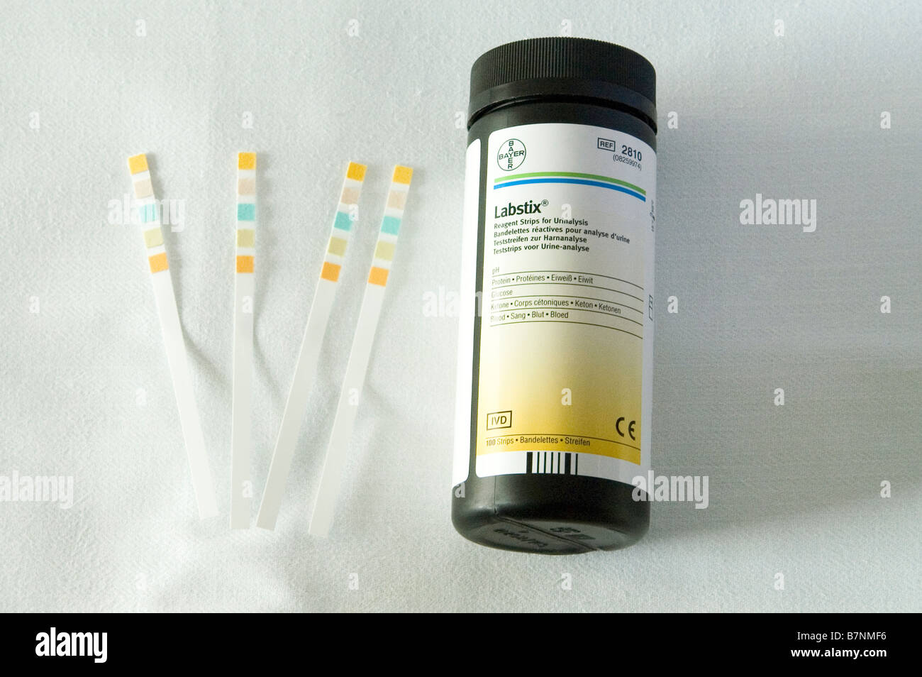 Bayer Labstix urinalysis reagent strips Stock Photo Alamy