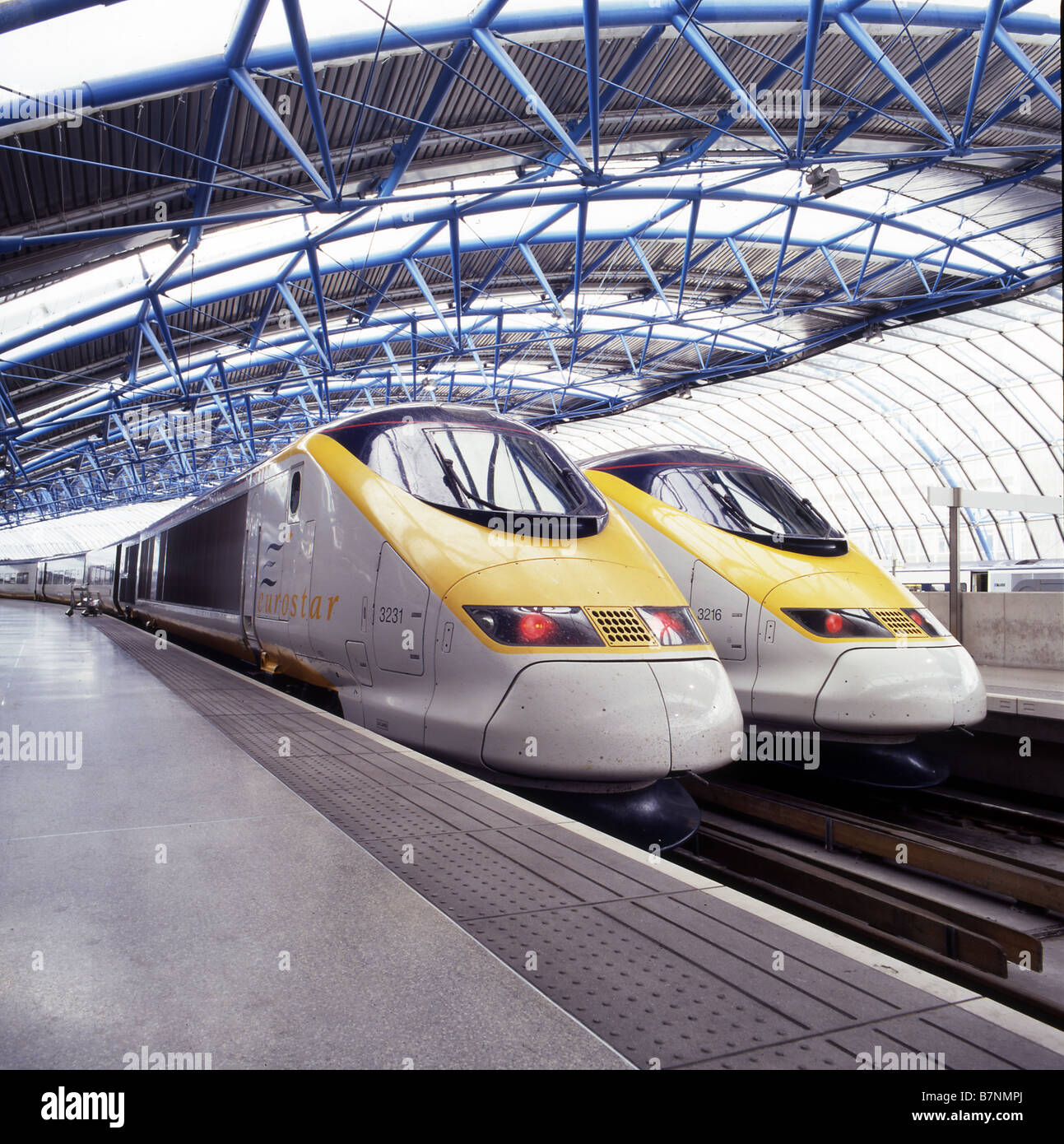 Eurostar trains at Waterloo station London Stock Photo