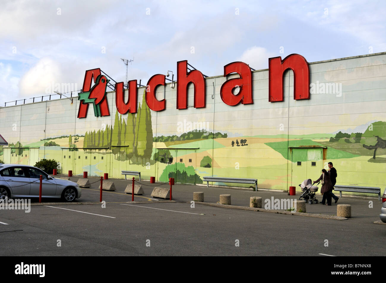 French Auchan hypermarket at Boulogne-sur-Mer, France. Stock Photo