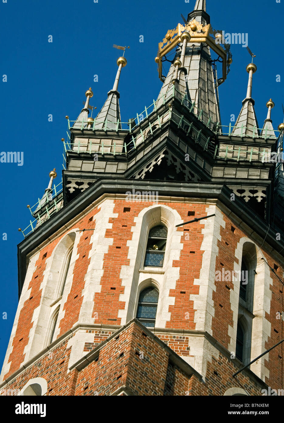 Poland Krakow Every hour trumpeter plays anthem from St Mary s Church Tower Stock Photo Alamy