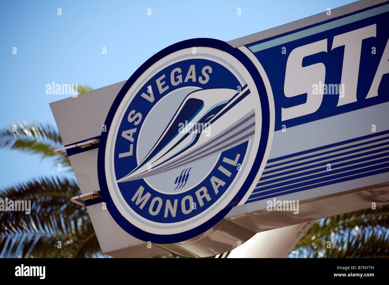 Las Vegas Monorail Entrance Sign Stock Photo