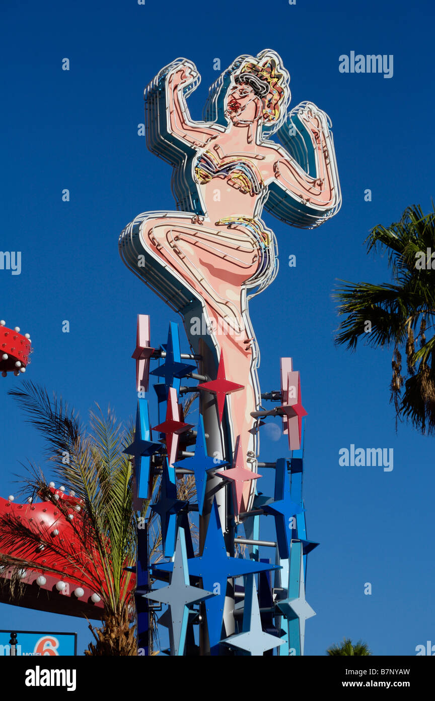 Las Vegas Sign Near Fremont Street Downtown Stock Photo