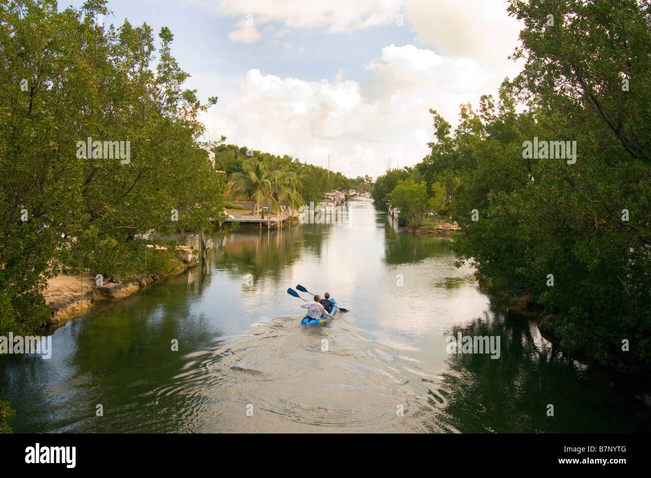 kayaking in the canals of key largo Stock Photo
