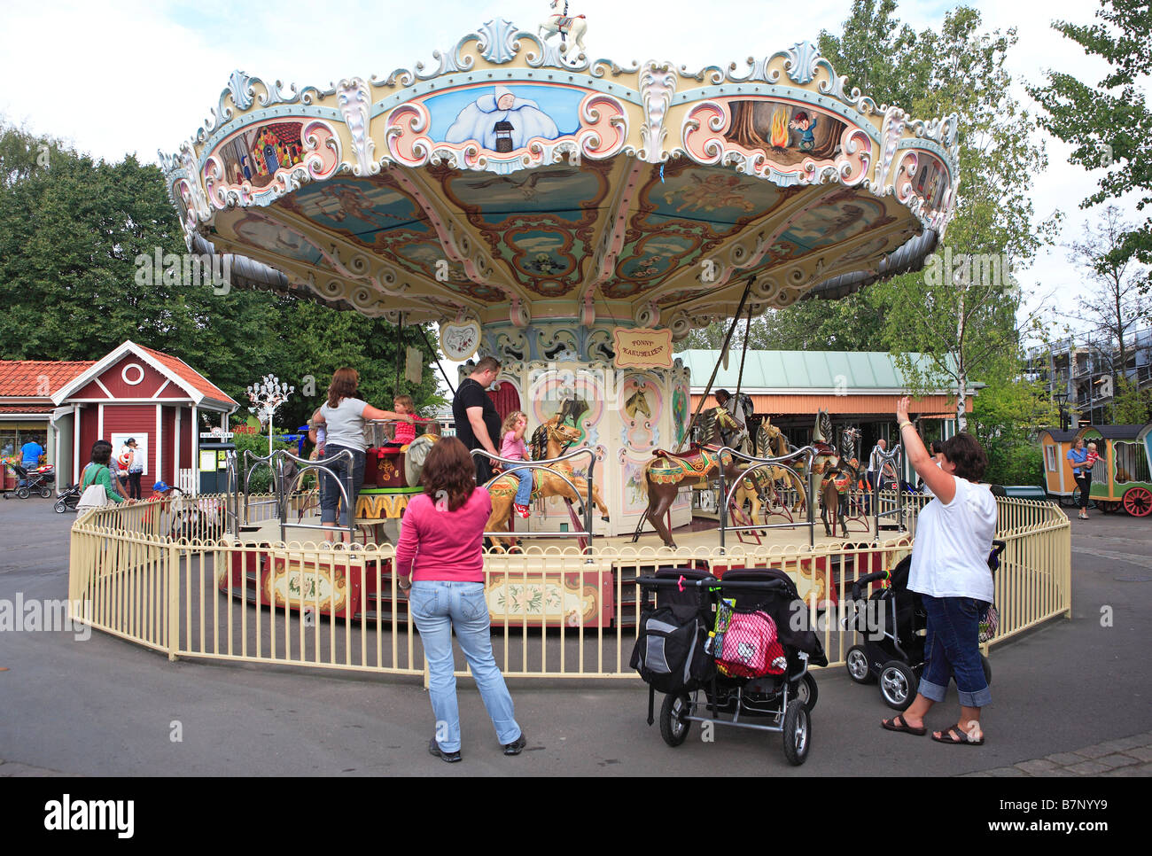 Sweden, Gothenburg, Liseberg Amusement Park Stock Photo