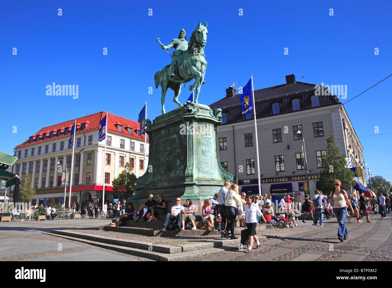 Sweden, Gothenburg, Statue Of Karl Ix Stock Photo Alamy