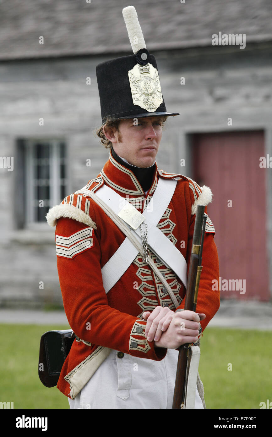 Redcoat, Fort George National Historic Site, Niagara on the Lake, Ontario, Canada Stock Photo