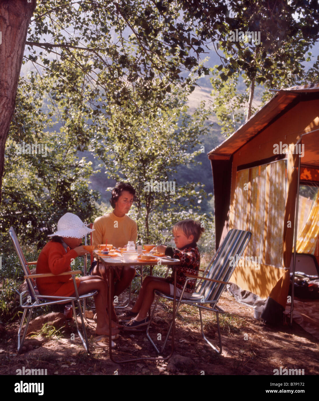 Family camping Stock Photo