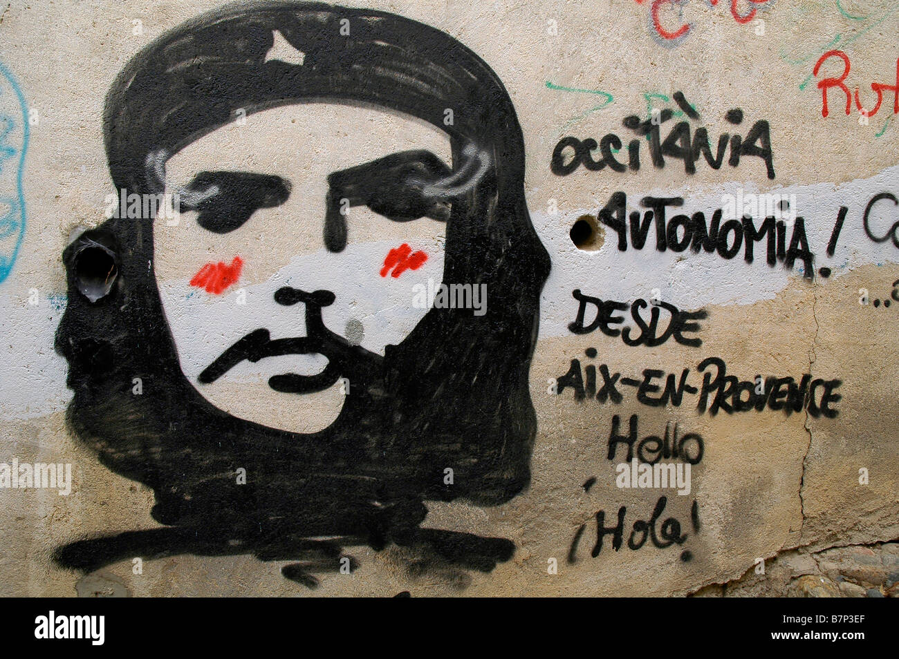 Che Guevara - graffiti on a street wall, Granada, Spain Stock Photo