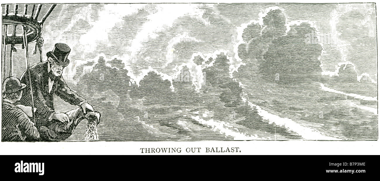 throwing ballast ascent hot air balloon elevated travel transport sport