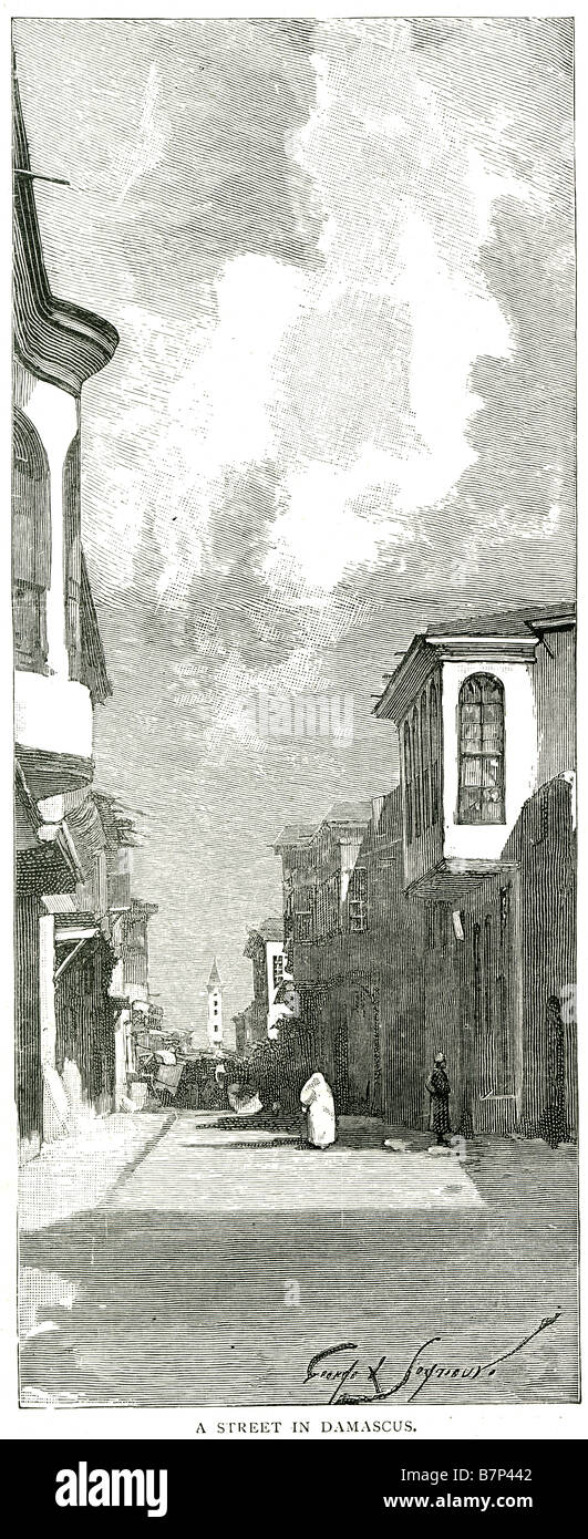 street damascus shops Aramaeans Semitic nomads Mesopotamia Stock Photo ...