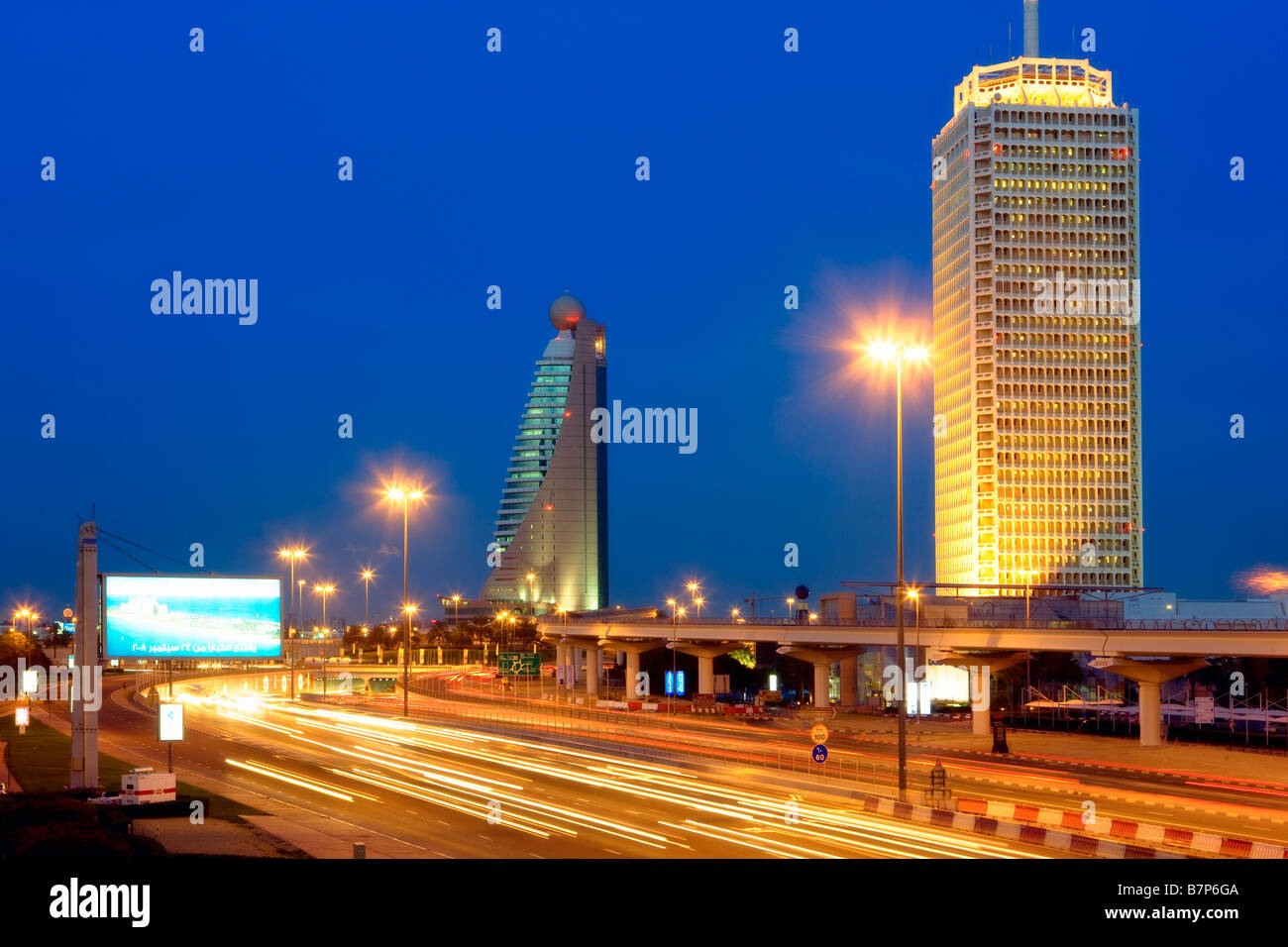 Sheik Zayed road at Dubai Stock Photo