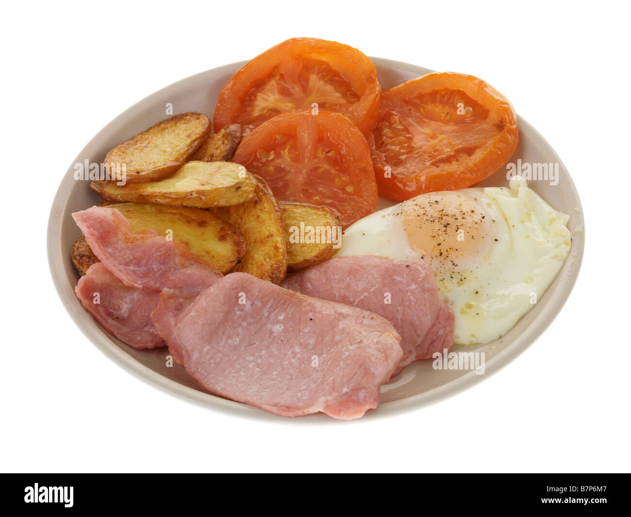 Cooked Breakfast with Bacon and Egg Stock Photo - Alamy