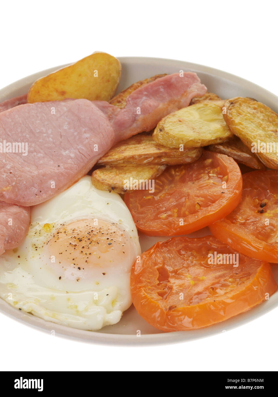 Cooked Breakfast with Bacon and Egg Stock Photo - Alamy