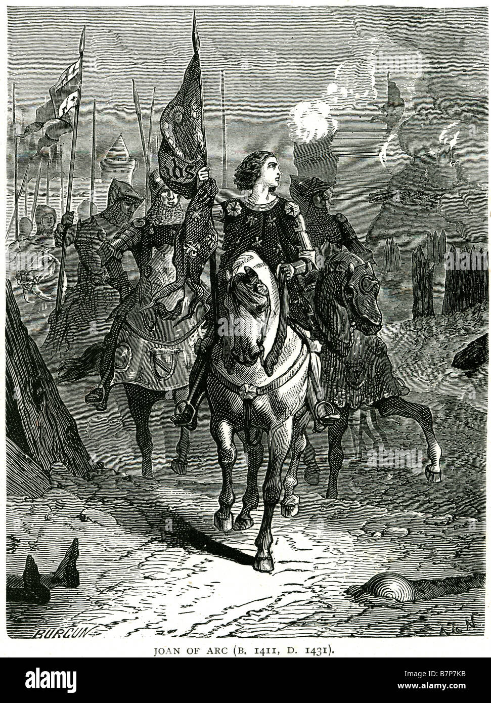 Joan Arc 1411 1431 Procession Maid of Orleans national heroine Catholic ...