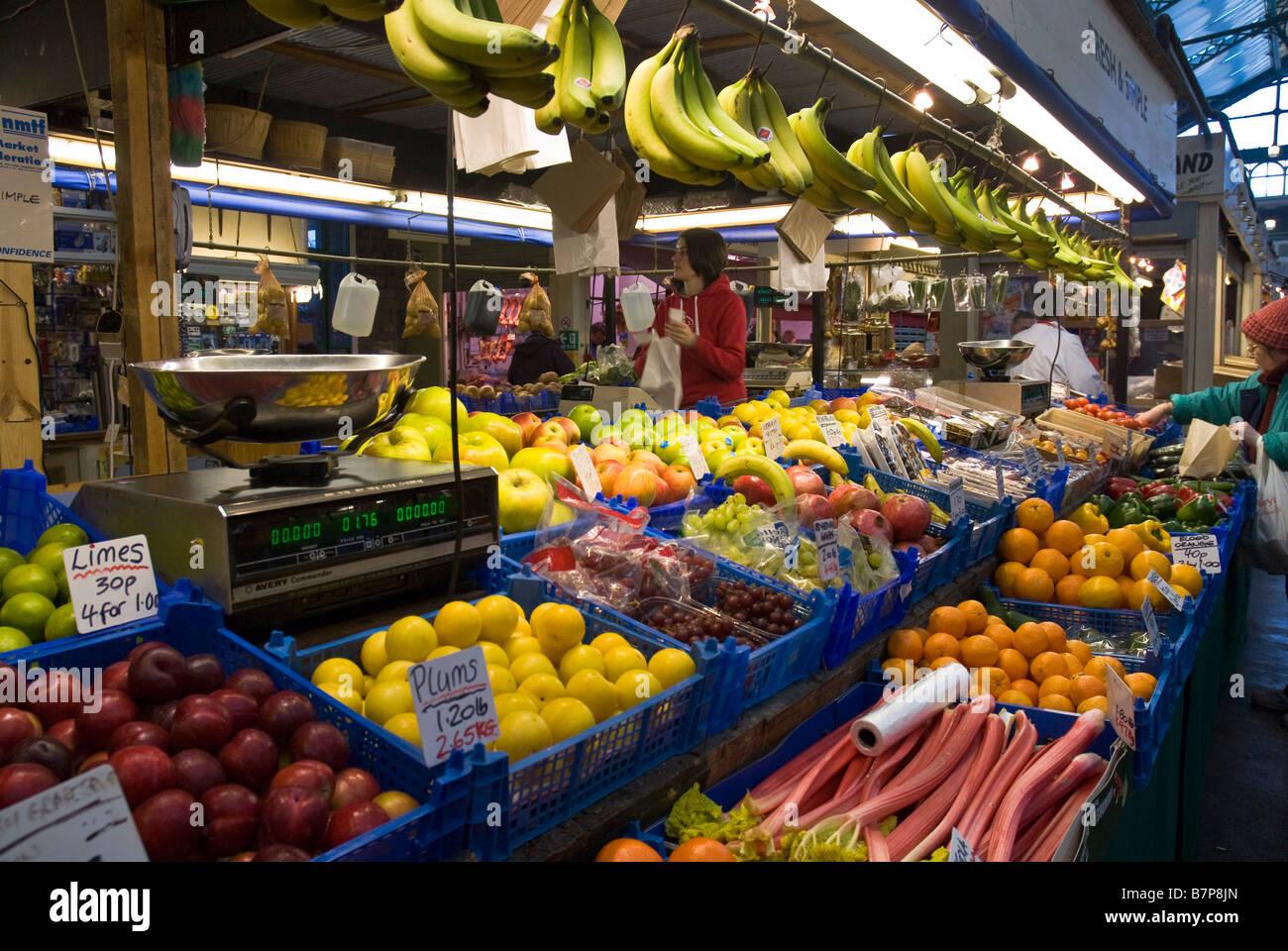 Fruit and Veg Stall at Cardiff Indoor Market Stock Photo - Alamy