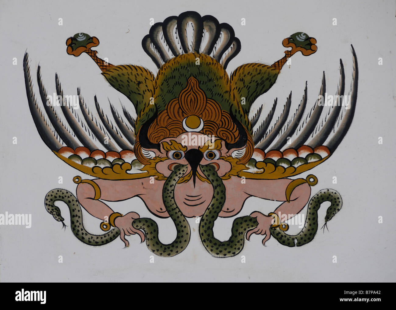 representation-of-the-immortal-garuda-with-a-snake-in-his-beak-painted-B7PA42.jpg