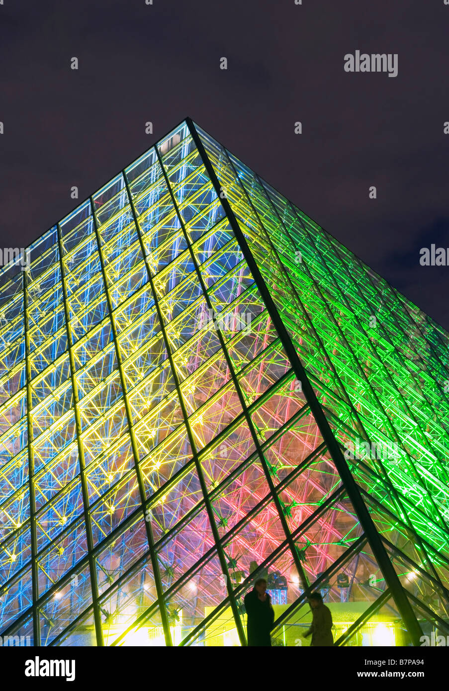 Glass pyramids at the Louvre Museum (Paris, France) Stock Photo