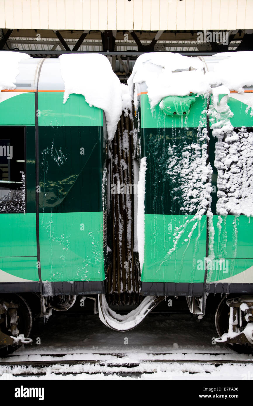 Ice Covered Train Standing At Clapham Junction Feb 2009 Stock Photo Alamy