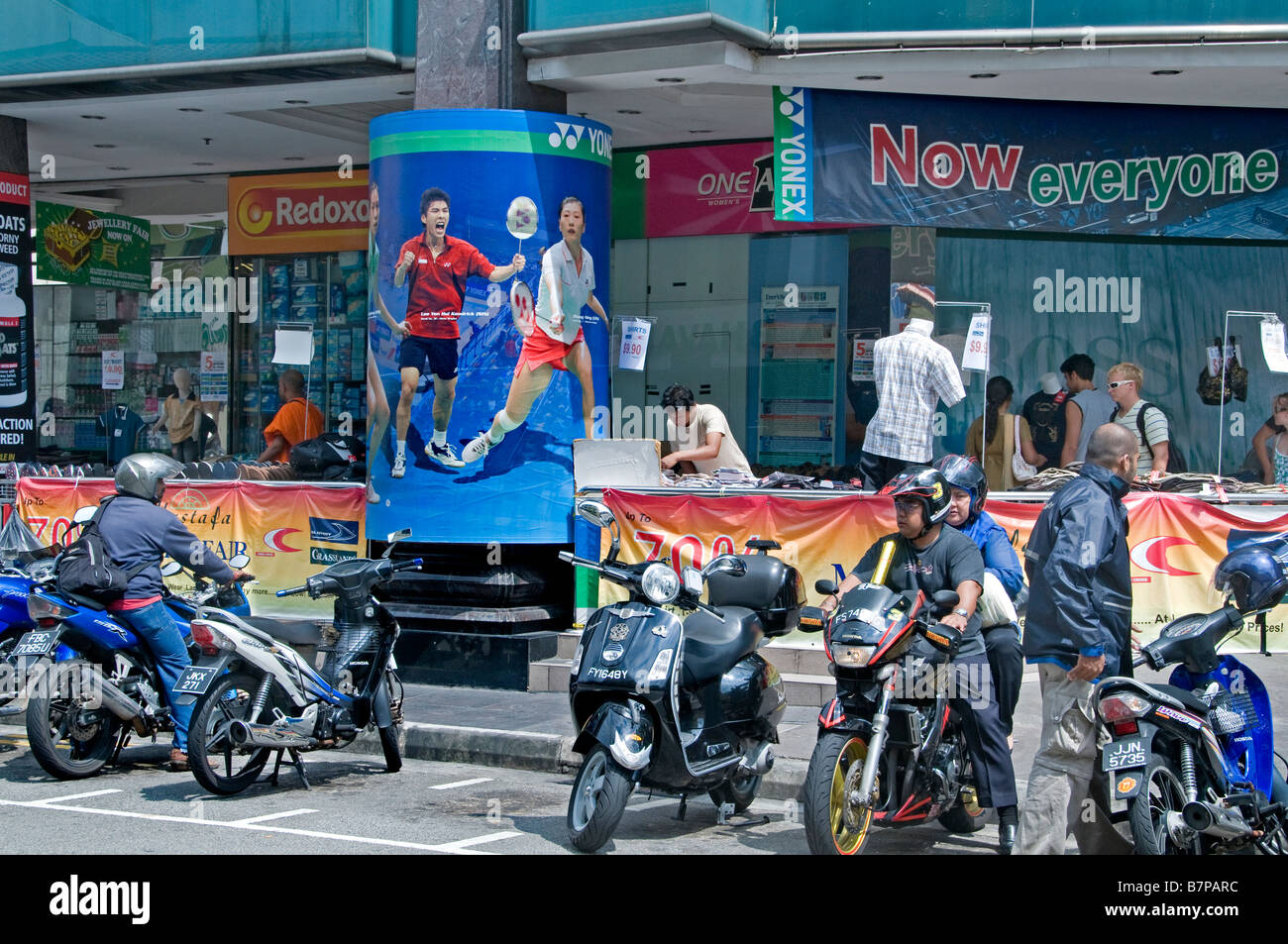 Little India Singapore motor bike scooter bicycle cycle Stock Photo