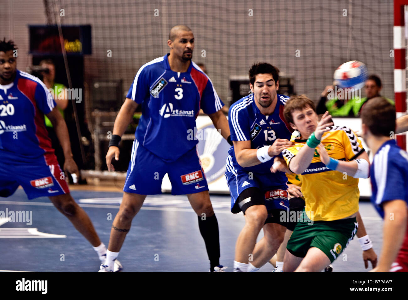World Handball Championship for Men 2009 in Croatia. Match France-Australia. Stock Photo