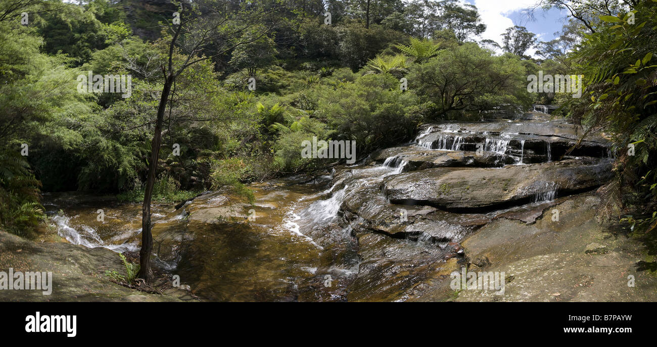luera falls waterfall Blue Mountains New south Wales Australia Stock Photo