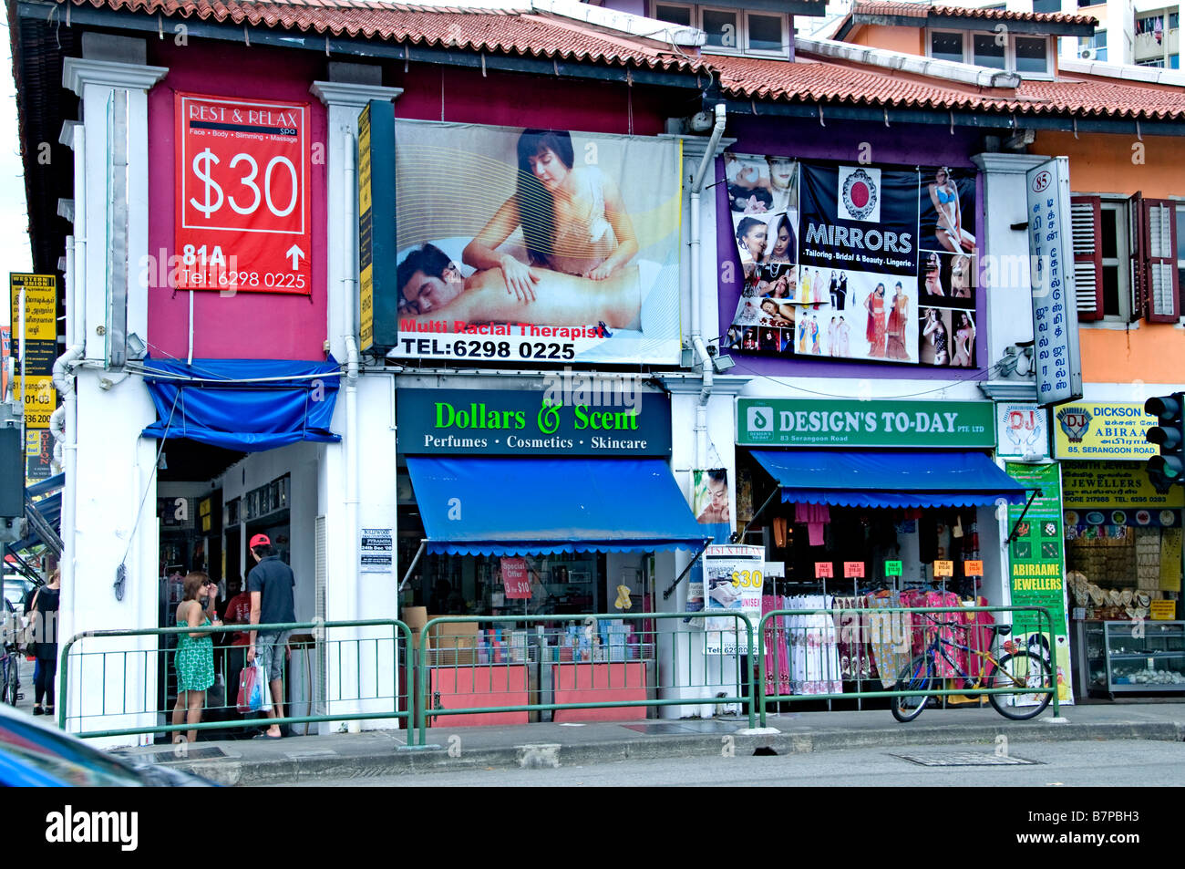 Little India Indian Singapore billboards bill advertisement board boards Stock Photo