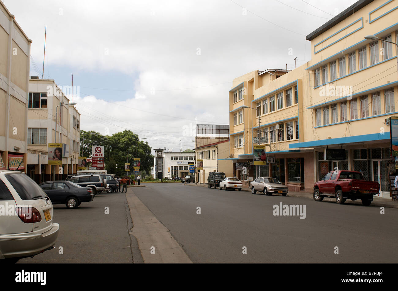 Street in Arusha town Tanzania Stock Photo