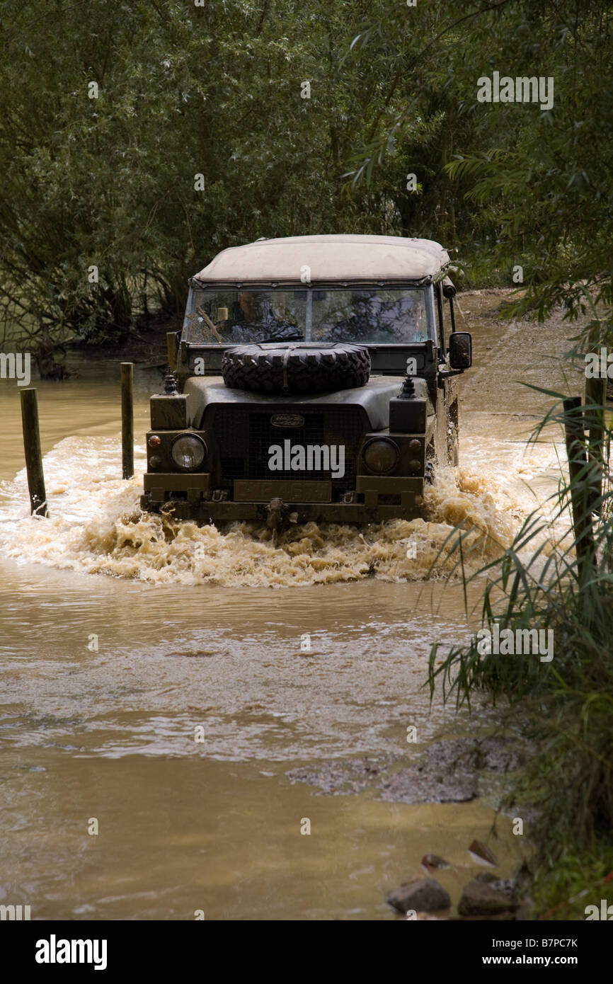 Landrover Lightweight fording Stock Photo