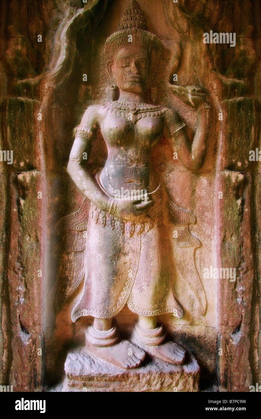 Bas-reliefs of Hindu myths at Angkor Wat, Angkor, Cambodia Stock Photo