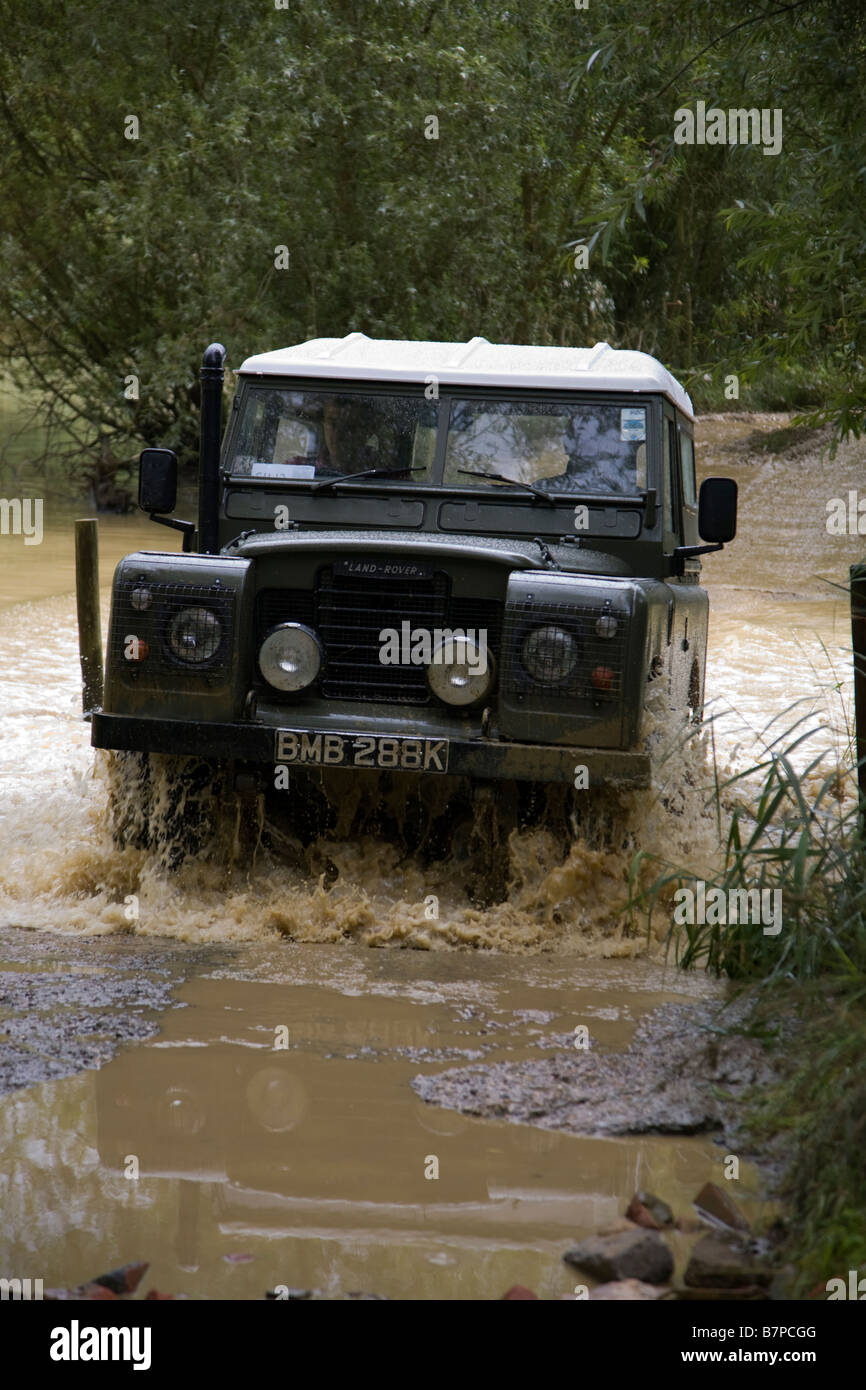 Landrover Series 3 fording Stock Photo