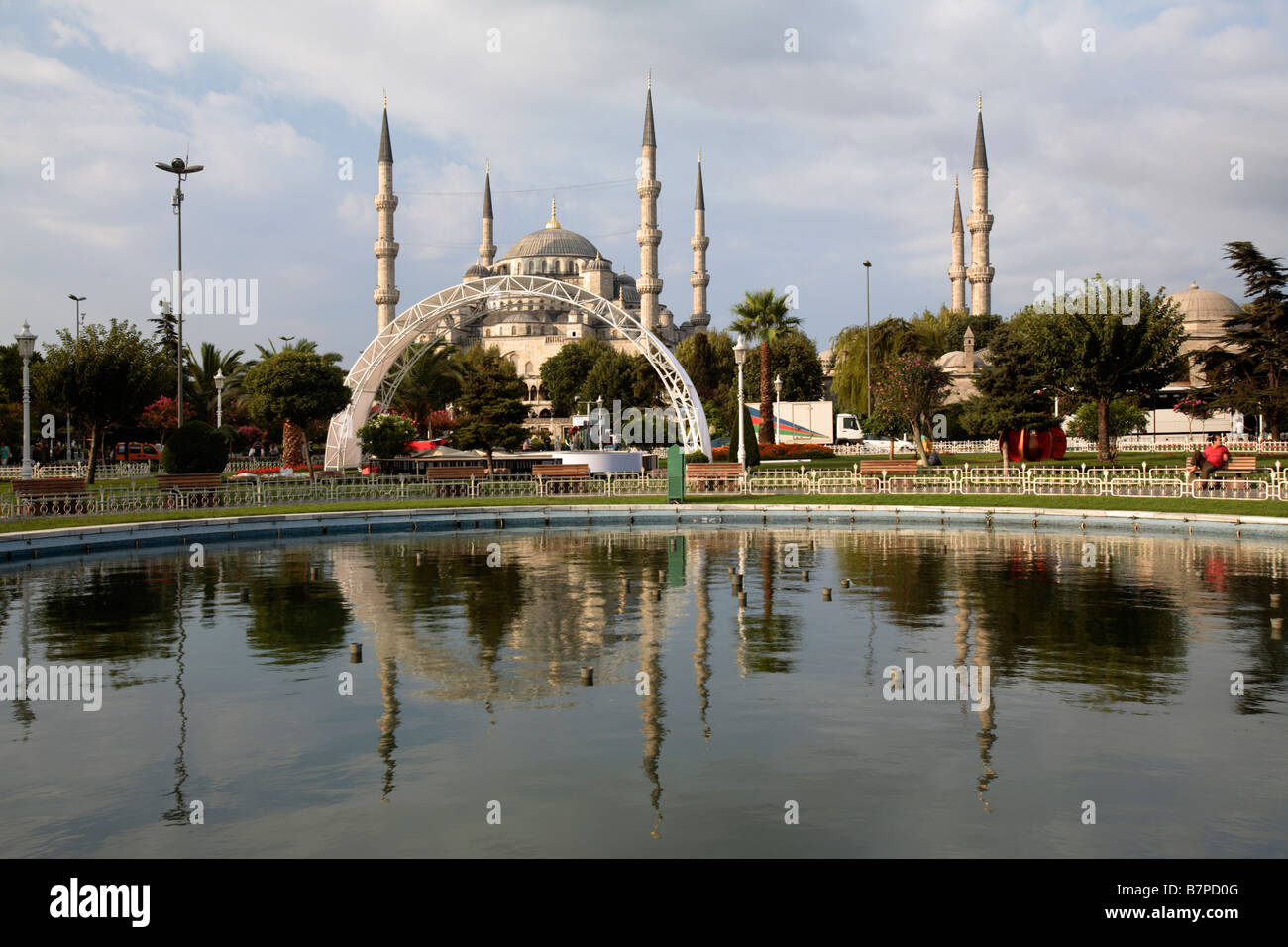 Sultan Ahmed Mosque, aka Blue mosque, in the wintertime, Istanbul, Turkey Stock Photo