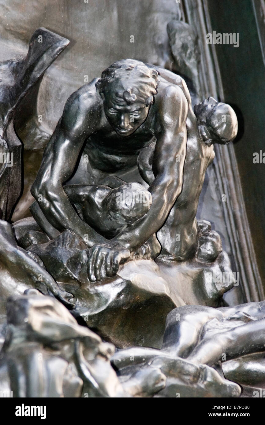 detail from Gates of Hell by Auguste Rodin Stock Photo