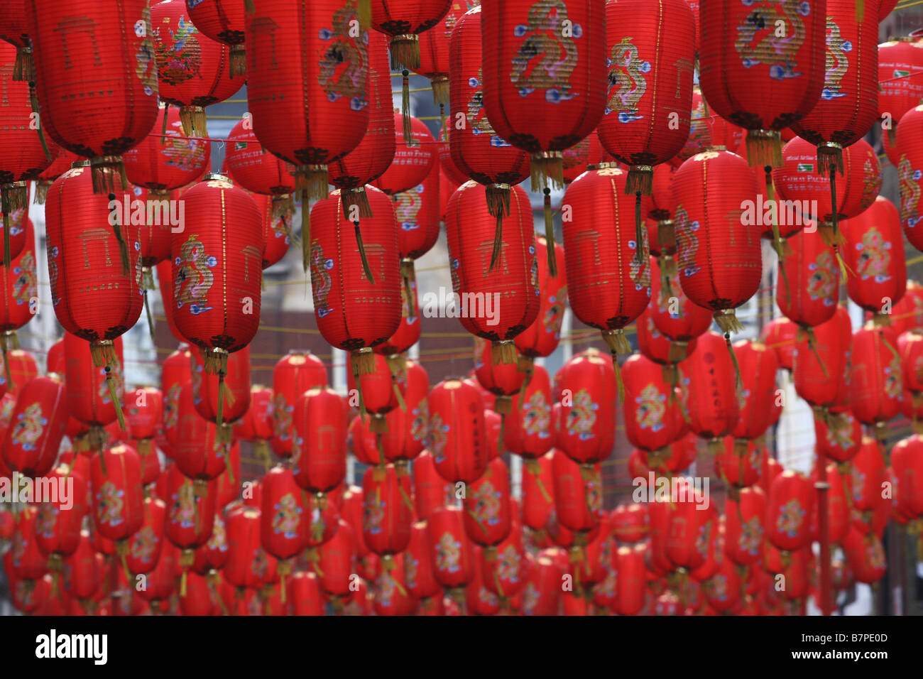 Chinese Lanterns in Chinatown, London Stock Photo Alamy