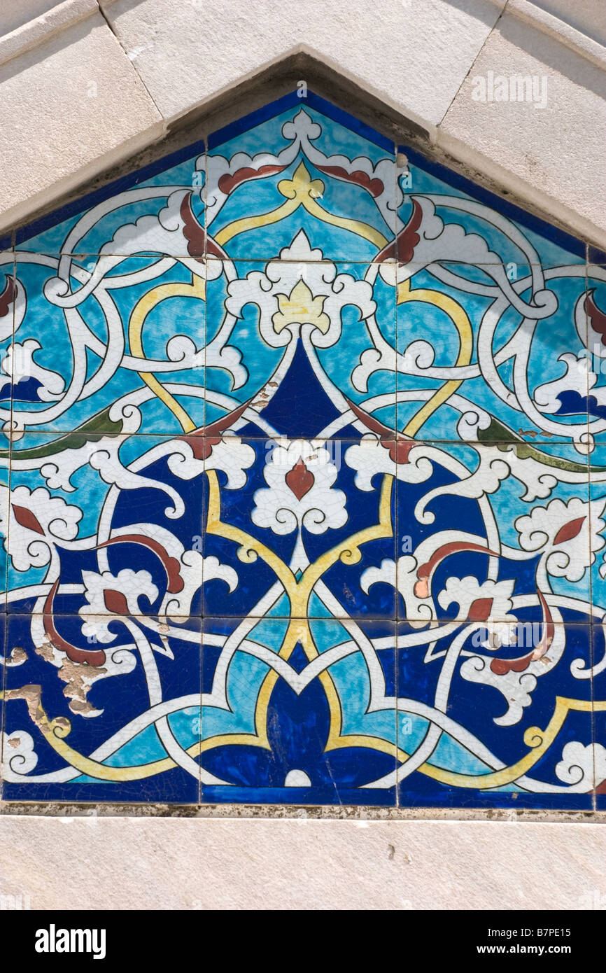 Tiles, Konak Mosque, Izmir, Turkey Stock Photo