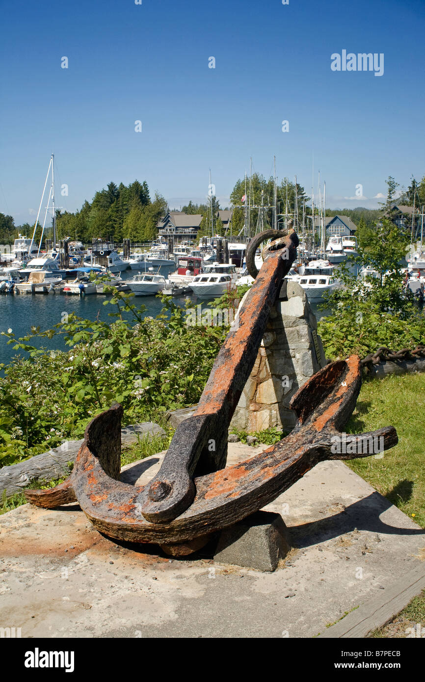 BRITISH COLUMBIA - Boat harbor in the town of Ucluelet on the rugged west coast of Vancouver Island. Stock Photo