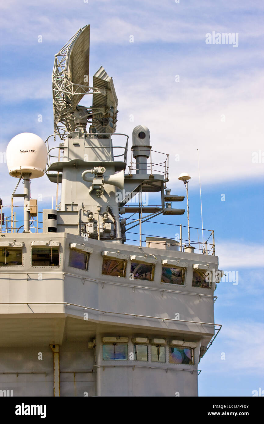 The Bridge of the Aircraft carrier HMS Ark Royal Stock Photo - Alamy