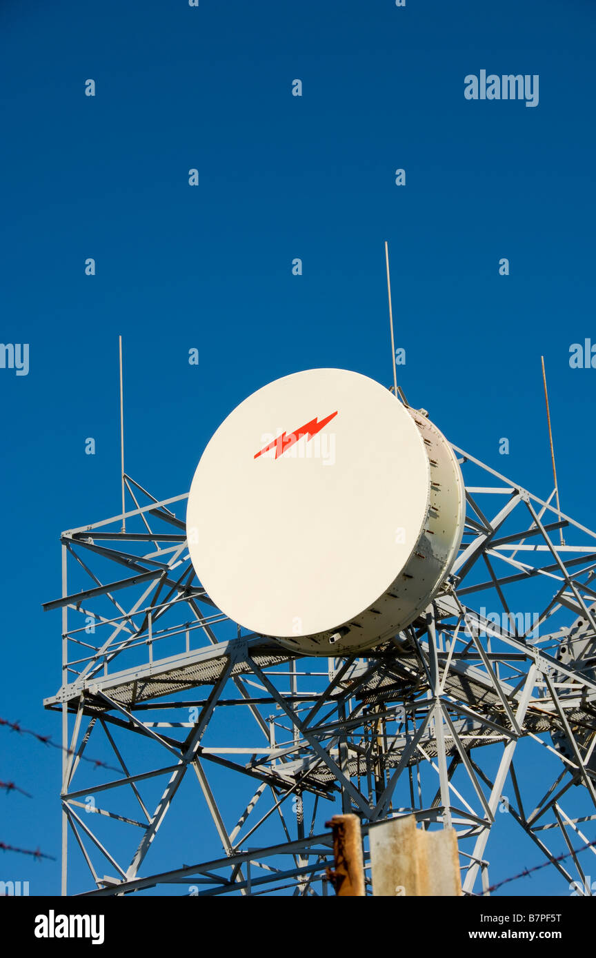Microwave dish at communications relay station Stock Photo - Alamy