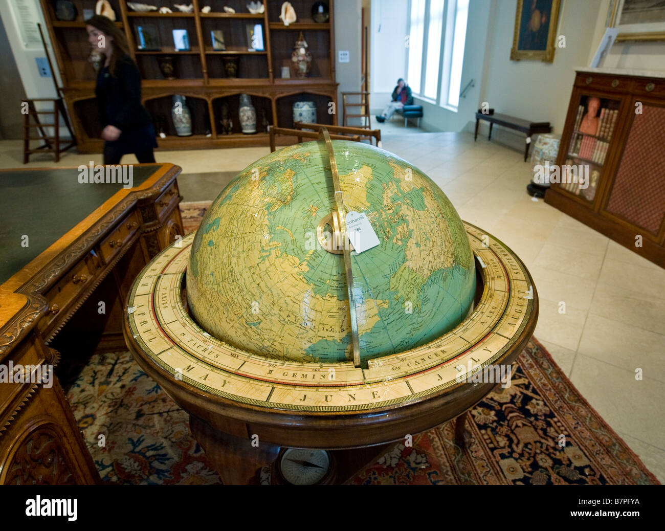 A Philips 18 inch Merchant Shippers' globe part of the Bonhams Gentleman's Library sale London UK Stock Photo