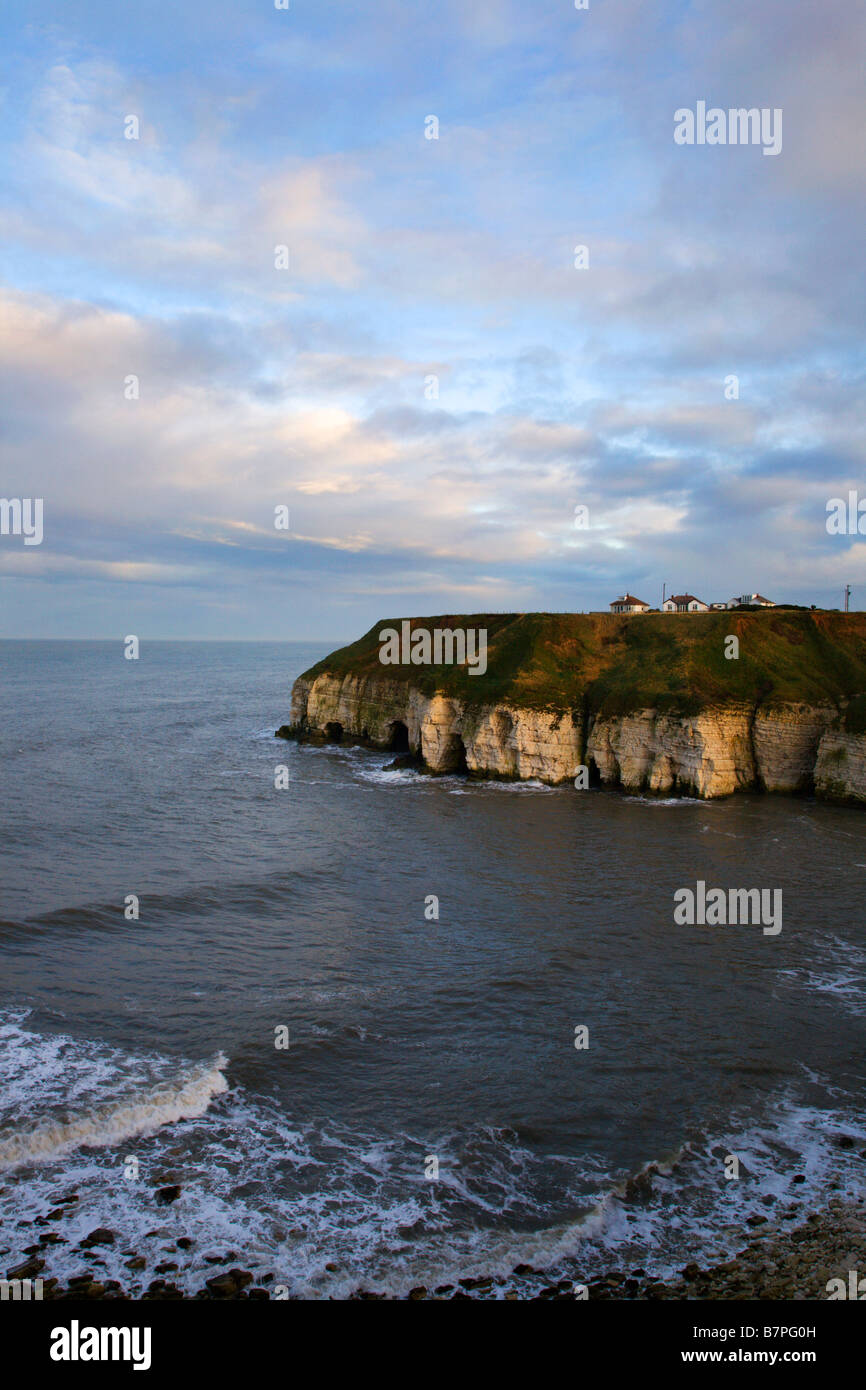 Clifftop Houses at Flamborough Head Yorkshire England Stock Photo Alamy