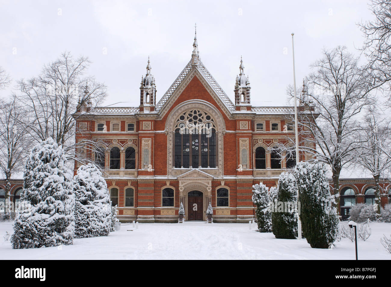 Dulwich College covered with snow Stock Photo