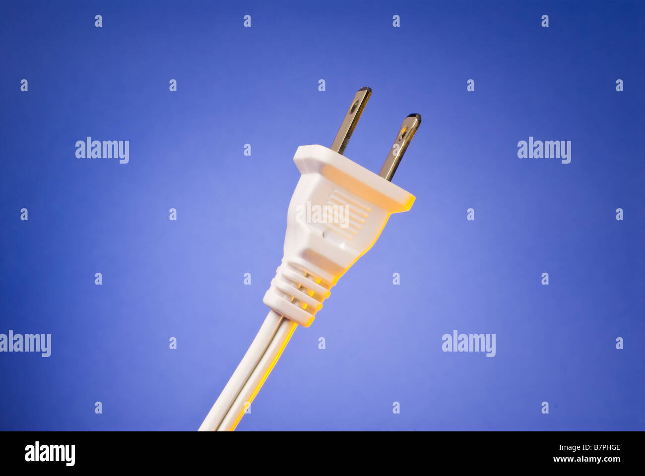 a two pronged polarized power cord and plug Stock Photo