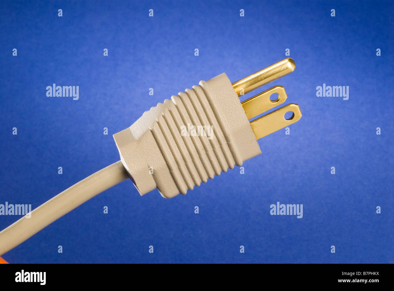 a three pronged grounded power plug Stock Photo Alamy