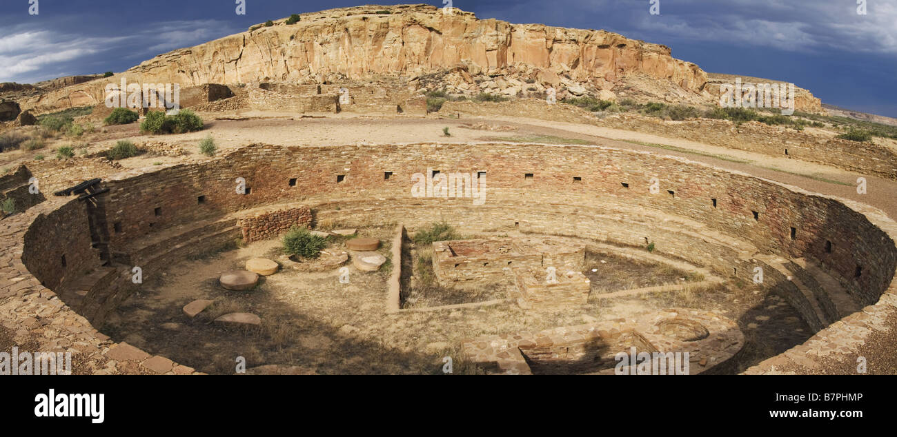 Giant ceremonial kiva at Chaco Culture National HIstoric Park New