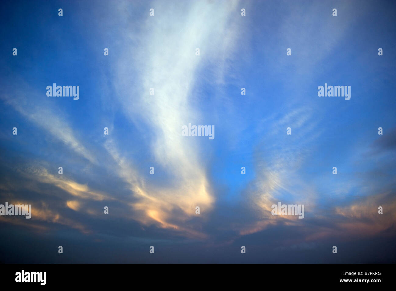 Mare's tails clouds Stock Photo