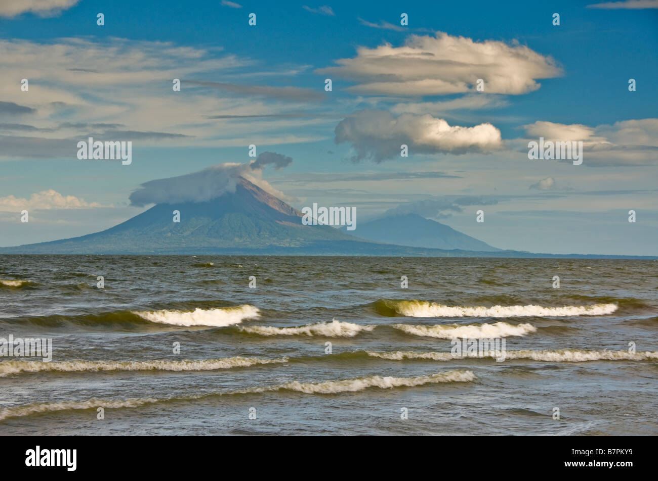 Lake Nicaragua, north of Rivas, with Concepcion and Maderas volcanoes on Ometepe Island Stock Photo