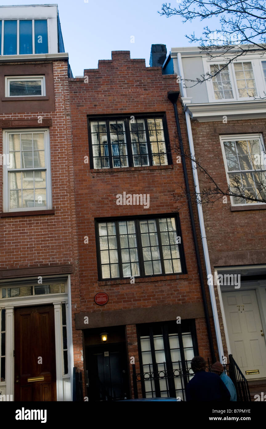 The narrowest building in New York, Manhattan  was designed and finished in 1873 Stock Photo