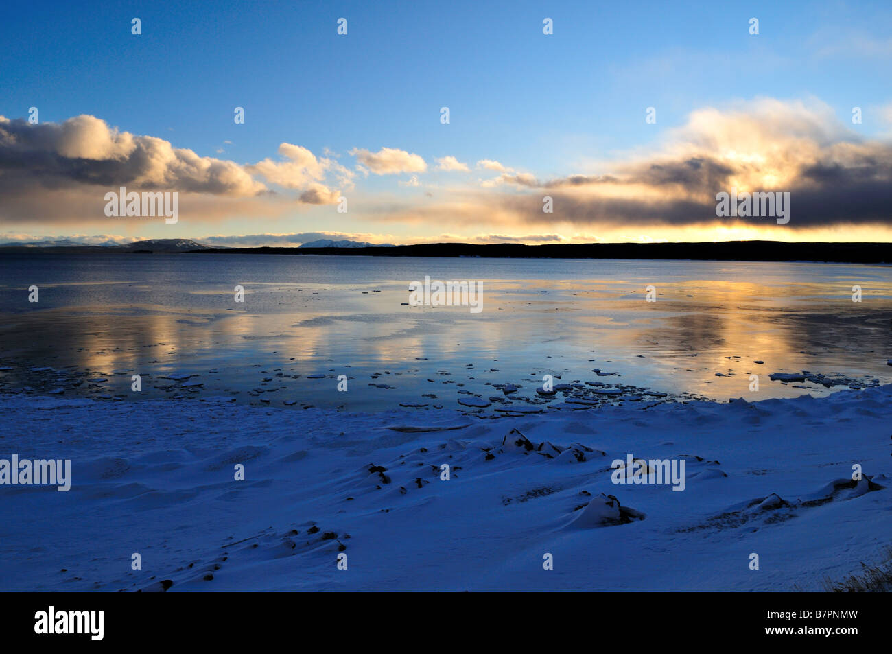 Yellowstone Lake shore. The Yellowstone National Park, Wyoming, USA. Stock Photo