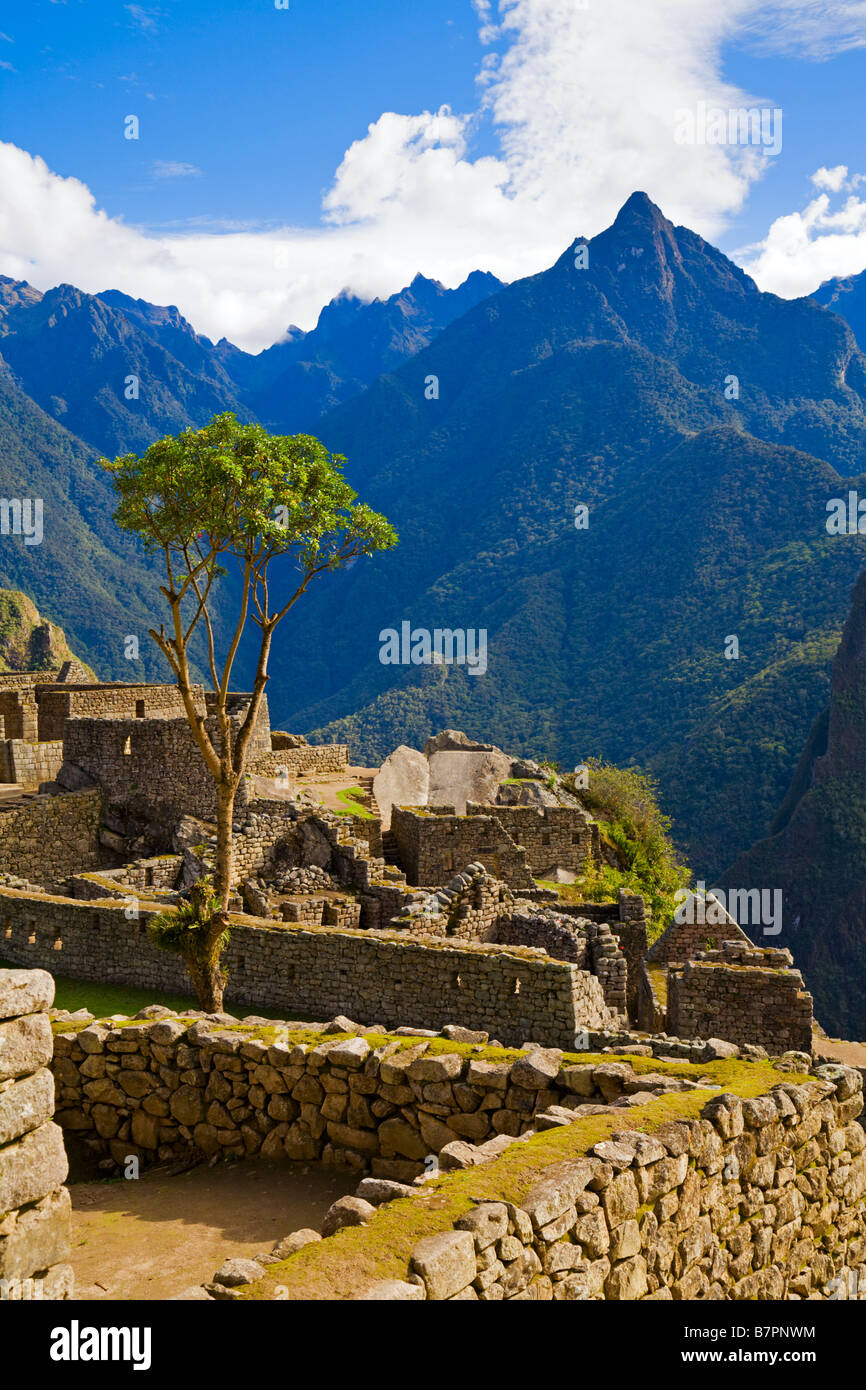 Houses at Machu Picchu Stock Photo