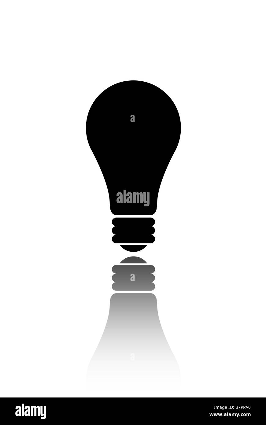 black lightbulb icon with reflection Stock Photo Alamy