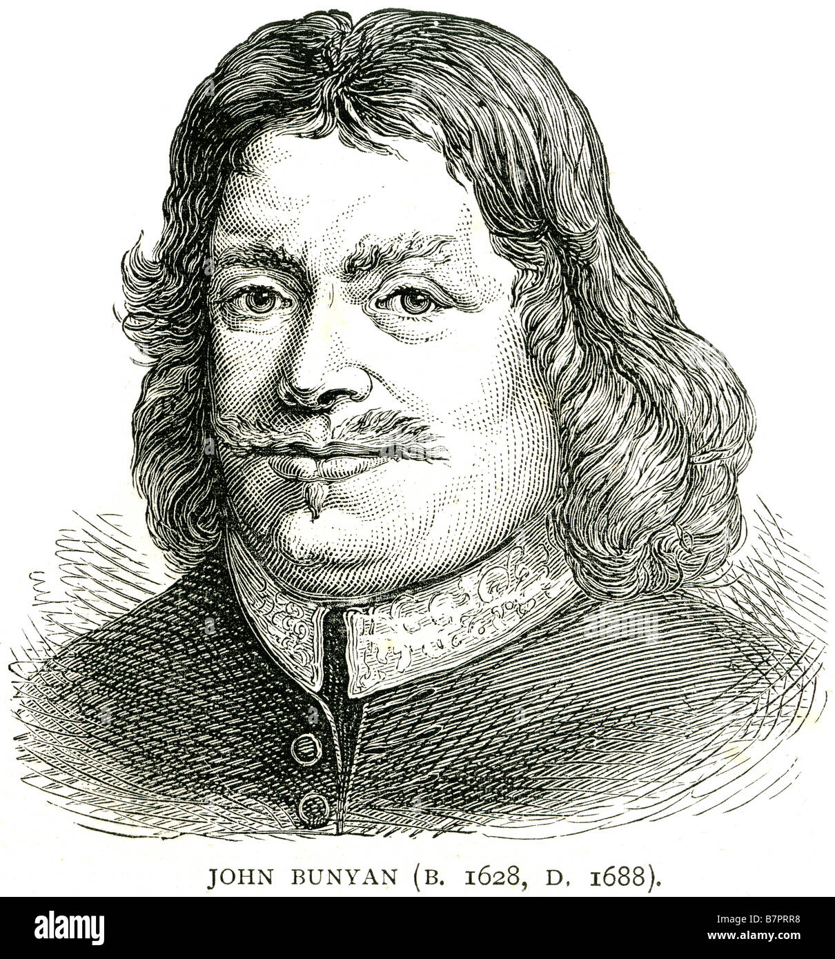 John Bunyan 1628 1688 English Christian writer preacher Pilgrim's Progress Face portrait profile Stock Photo